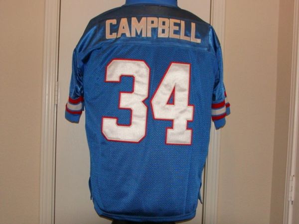 Mitchell Ness Men's Houston Oilers Earl Campbell #34 Blue