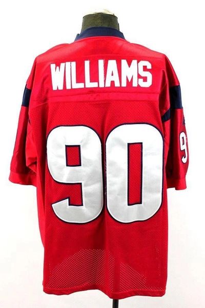 90 MARIO WILLIAMS Houston Texans NFL DE Red Throwback Jersey