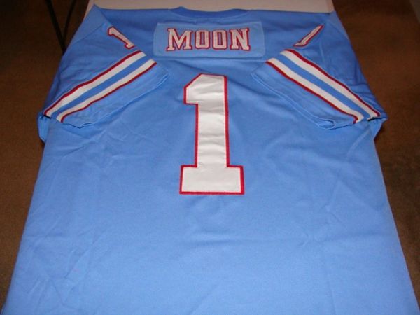 Men's Houston Oilers Warren Moon Mitchell & Ness Light Blue