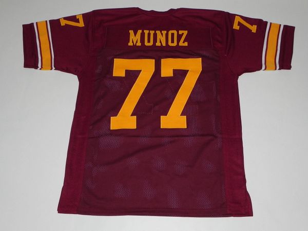 #77 ANTHONY MUNOZ USC Trojans NCAA OT Red Throwback Jersey