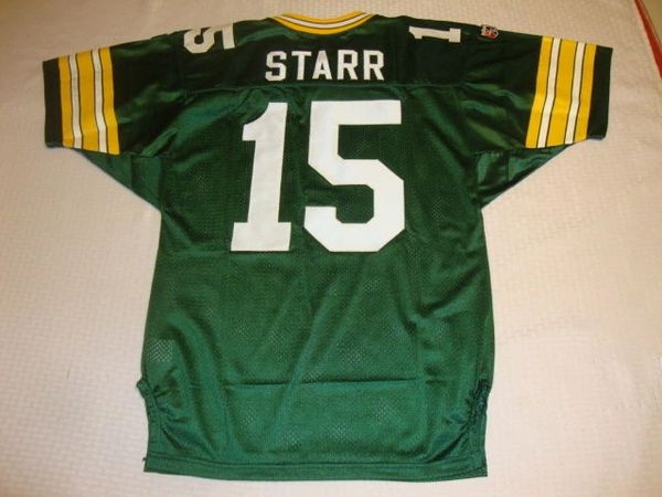 15 BART STARR Green Bay Packers NFL QB Green Throwback Jersey