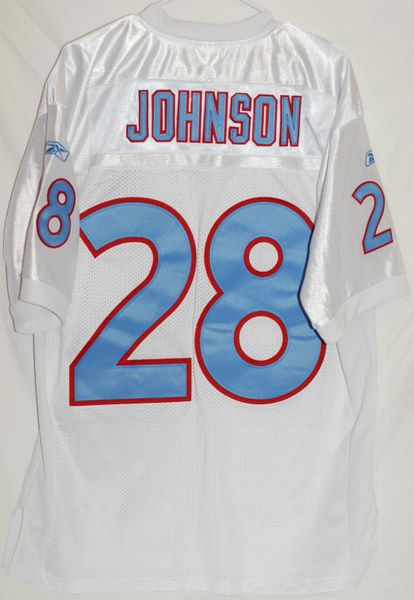 Reebok NFL Equipment Tennessee Titans #28 Chris Johnson White Replica Jersey