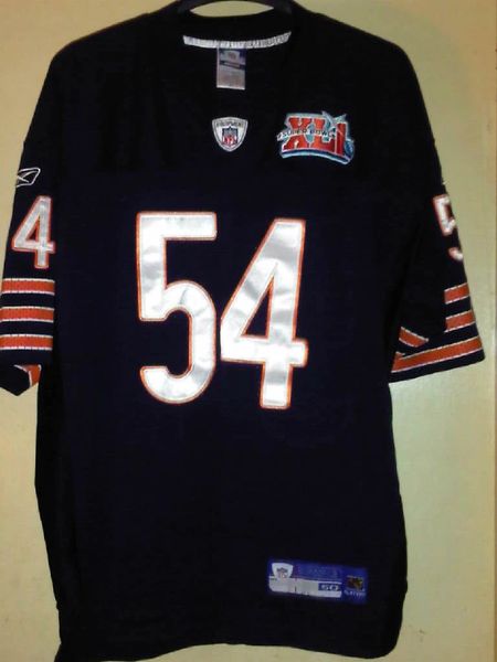 54 BRIAN URLACHER Chicago Bears NFL LB Blue SB 41 Throwback Jersey