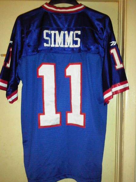 11 PHIL SIMMS New York Giants NFL QB Blue Throwback Jersey