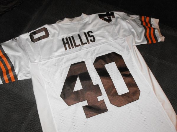 40 PEYTON HILLIS Cleveland Browns NFL RB White Throwback Jersey