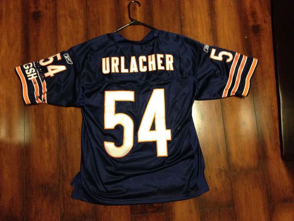 Brain Urlacher 54 Orange Chicago Bears Reebok NFL Sewn Jersey 