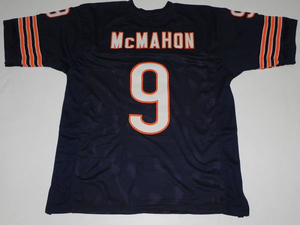 #9 JIM McMAHON Chicago Bears NFL QB Blue Throwback Jersey