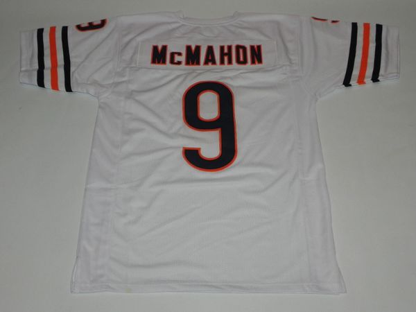 9 JIM McMAHON Chicago Bears NFL QB White Throwback Jersey