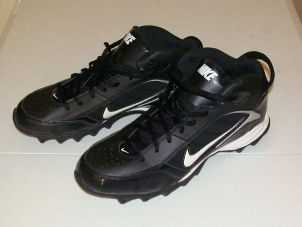 NIKE Land Shark High Top Black Baseball/Football Mens Sport Shoe-Size 10 1/2