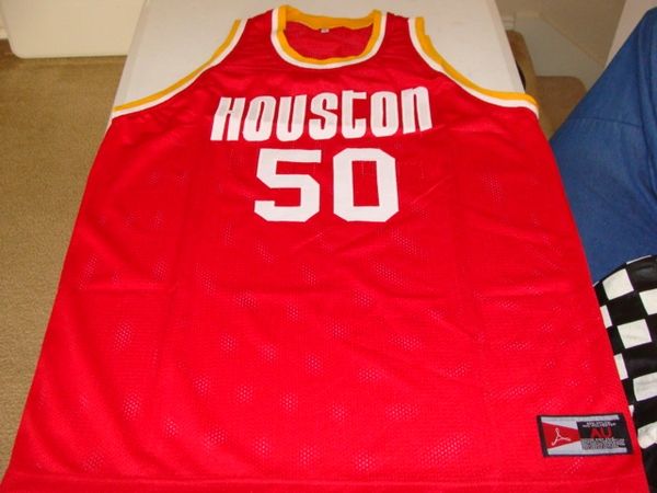 #50 ROBERT REID Houston Rockets NBA G/F Red Throwback Jersey AUTOGRAPHED