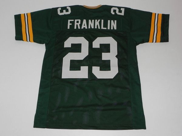 #23 JOHNATHAN FRANKLIN Green Bay Packers NFL RB Green Throwback Jersey