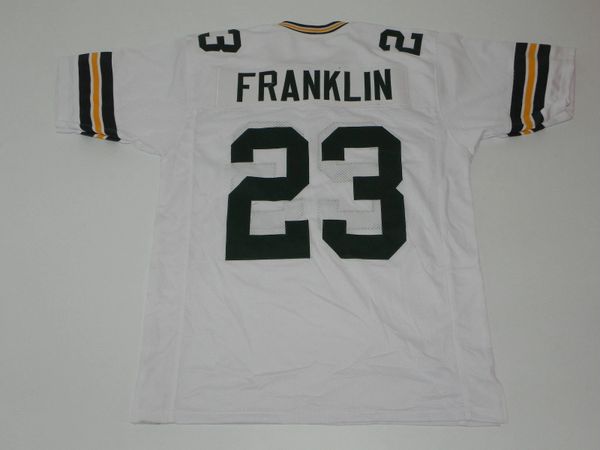 #23 JOHNATHAN FRANKLIN Green Bay Packers NFL RB White Throwback Jersey
