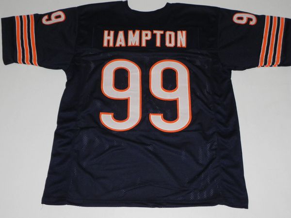 #99 DAN HAMPTON Chicago Bears NFL DT/DE Blue Throwback Jersey