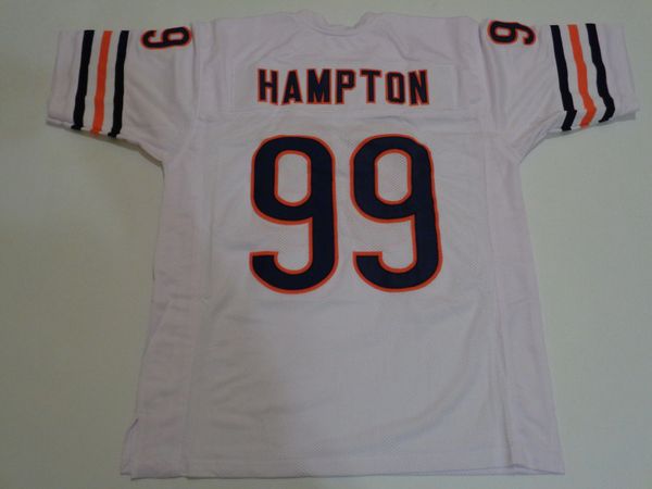 #99 DAN HAMPTON Chicago Bears NFL DT/DE White Throwback Jersey