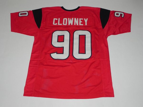 #90 JADEVEON CLOWNEY Houston Texans NFL OLB Red Throwback Jersey