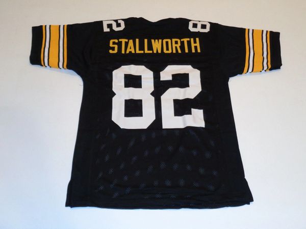 82 JOHN STALLWORTH Pittsburgh Steelers NFL WR Black Throwback Jersey
