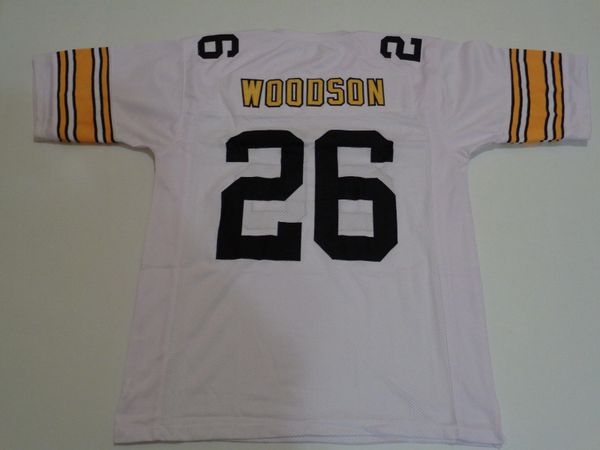 #26 ROD WOODSON Pittsburgh Steelers NFL CB/PR White Throwback Jersey