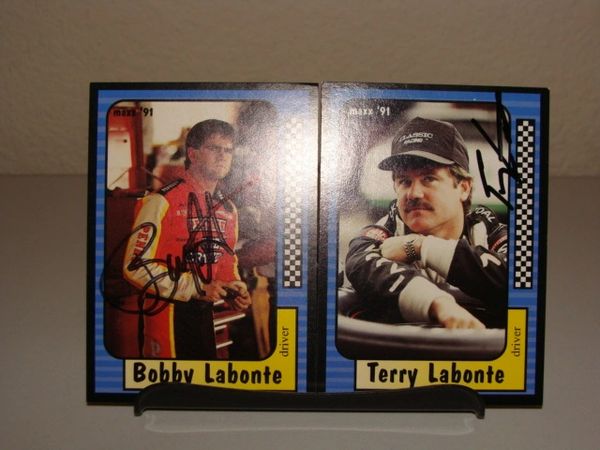 1991 Maxx Terry & Bobby Labonte driver cards Set Both AUTOGRAPHED