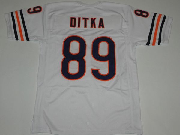 #89 MIKE DITKA Chicago Bears NFL TE White Throwback Jersey