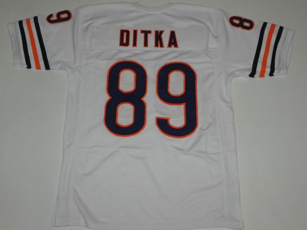 89 MIKE DITKA Chicago Bears NFL TE White Throwback Jersey