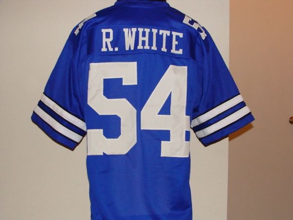 #54 RANDY WHITE Dallas Cowboys NFL LB/DT Blue Throwback Jersey