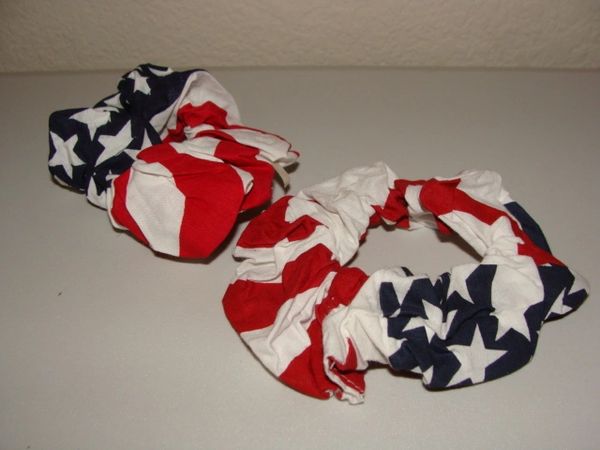 Stars and Stripes USA Hair Scrunchies Set of 2