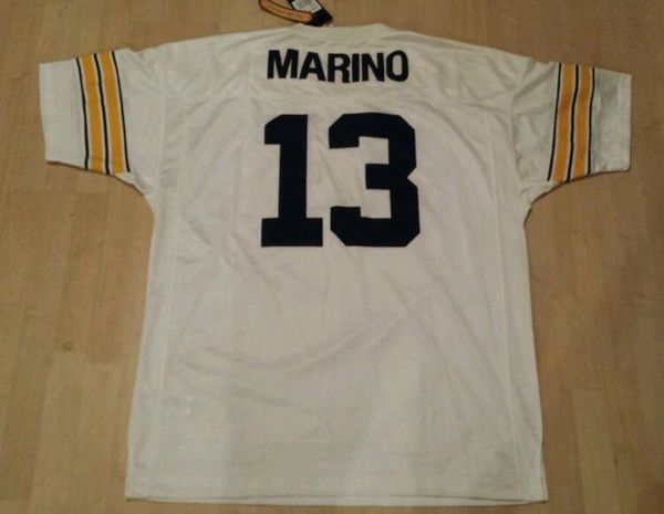 #13 DAN MARINO Pittsburgh Panthers NCAA QB White Mint Throwback Jersey