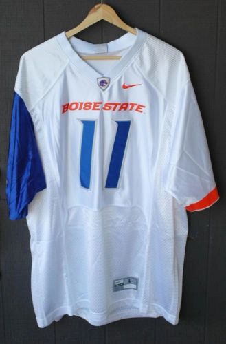 #11 KELLEN MOORE Boise State Broncos NCAA QB White Mint Throwback Jersey
