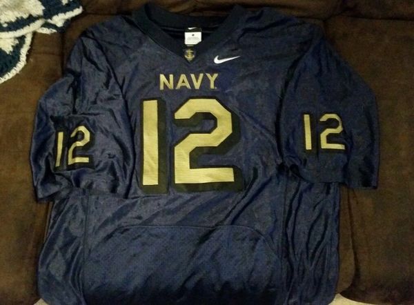 #12 NAVY Midshipmen NCAA Football Blue Mint Throwback Jersey