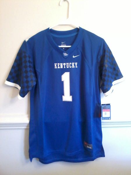 #1 KENTUCKY Wildcats NCAA Football Blue Mint Throwback Jersey