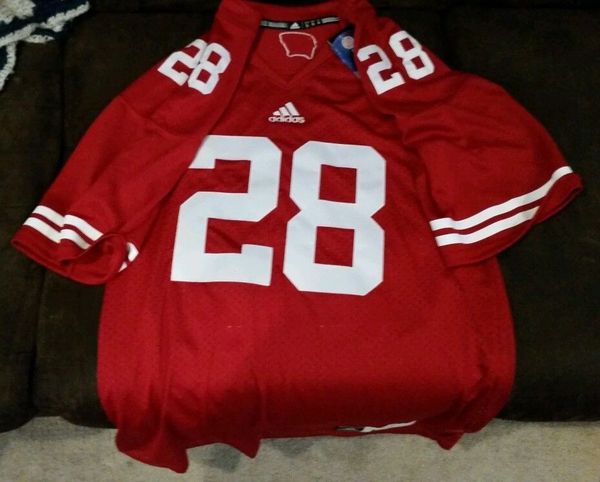#28 MONTEE BALL Wisconsin Badgers NCAA RB Red Mint Throwback Jersey ...