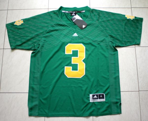 #3 NOTRE DAME Fighting Irish NCAA Football Green Mint Throwback Jersey ...