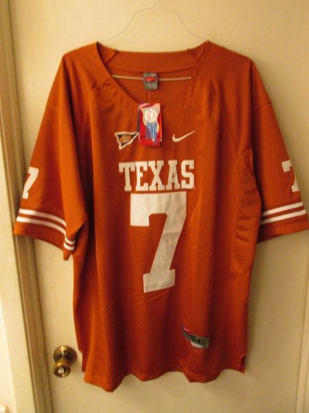 #7 GILBERT/BUECHELE Texas Longhorns NCAA QB Orange Mint Throwback Jersey