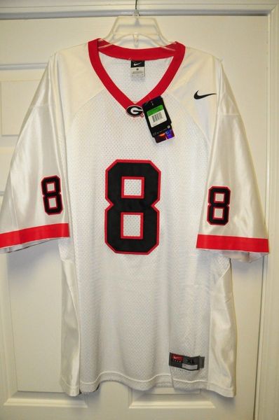 #8 GEORGIA Bulldogs NCAA Football White Mint Throwback Jersey