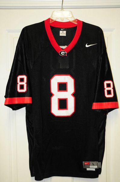 8 GEORGIA Bulldogs NCAA Football Black Mint Throwback Jersey