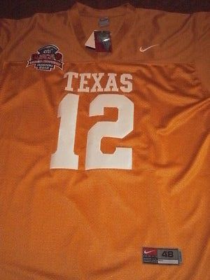 #12 COLT McCOY Texas Longhorns NCAA QB Orange BCS Mint Throwback Jersey