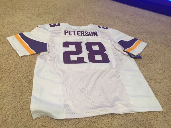 Adrian Peterson #28 Minnesota Vikings Signed Nike Football Jersey On Field  Sz 52