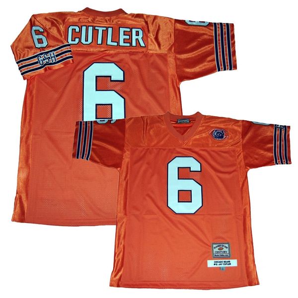 6 JAY CUTLER Chicago Bears NFL QB Orange Mint Throwback Jersey