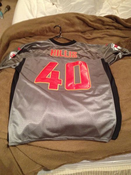 40 PEYTON HILLIS Kansas City Chiefs NFL RB Silver Mint Throwback Jersey Lone Star Throwbacks