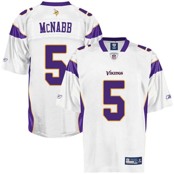 5 DONOVAN McNABB Minnesota Vikings NFL QB White Mint Throwback Jersey