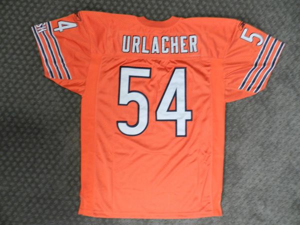 54 BRIAN URLACHER Chicago Bears NFL LB Orange Mint Throwback Jersey