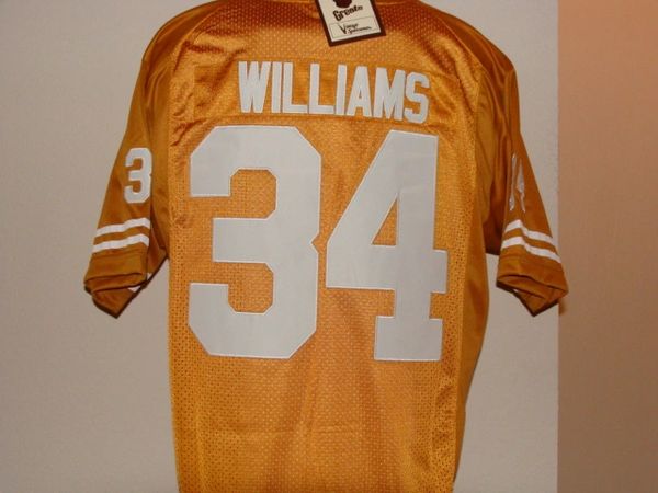 #34 RICKY WILLIAMS Texas Longhorns NCAA RB Orange Mint Throwback Jersey