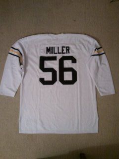 #56 HAL MILLER Georgia Tech Yellow Jackets NCAA Tackle White L/S Throwback Jersey