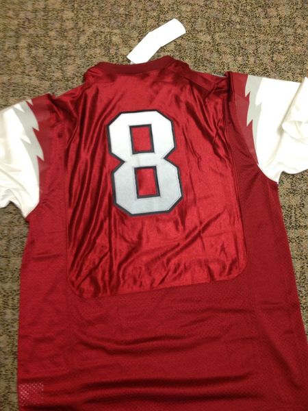 #8 AUSTIN ALLEN Arkansas Razorbacks NCAA QB Red Mint Throwback Jersey