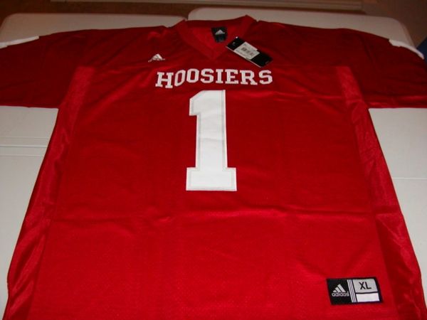 #1 INDIANA Hoosiers NCAA Football Red Mint Throwback Jersey