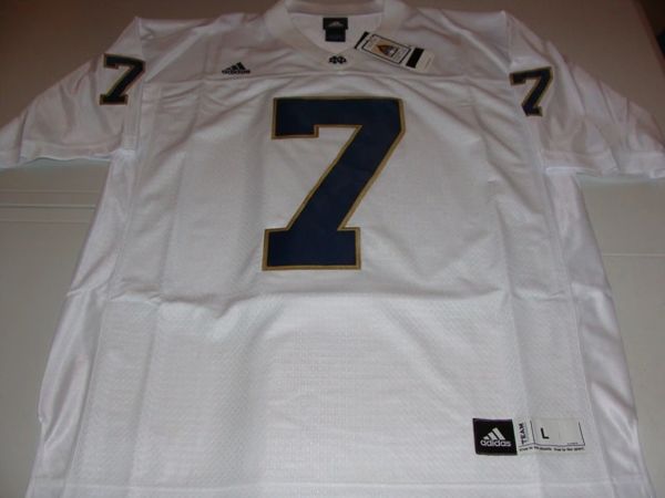 #7 NOTRE DAME Fighting Irish NCAA Football White Mint Throwback Jersey