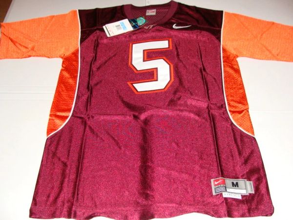 5 VICK/TAYLOR Virginia Tech Hokies NCAA Football Maroon Mint Throwback  Jersey