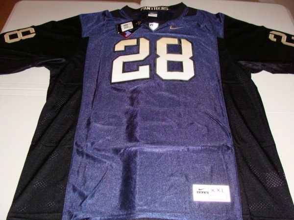 #28 PITTSBURGH Pitt Panthers NCAA Football Blue Mint Throwback Jersey