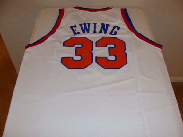 #33 PATRICK EWING New York Knicks NBA Center White Throwback Jersey