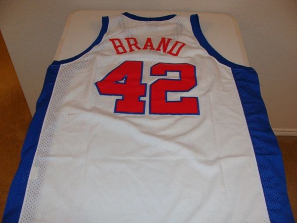 42 ELTON BRAND Los Angeles Clippers NBA Forward White Throwback Jersey